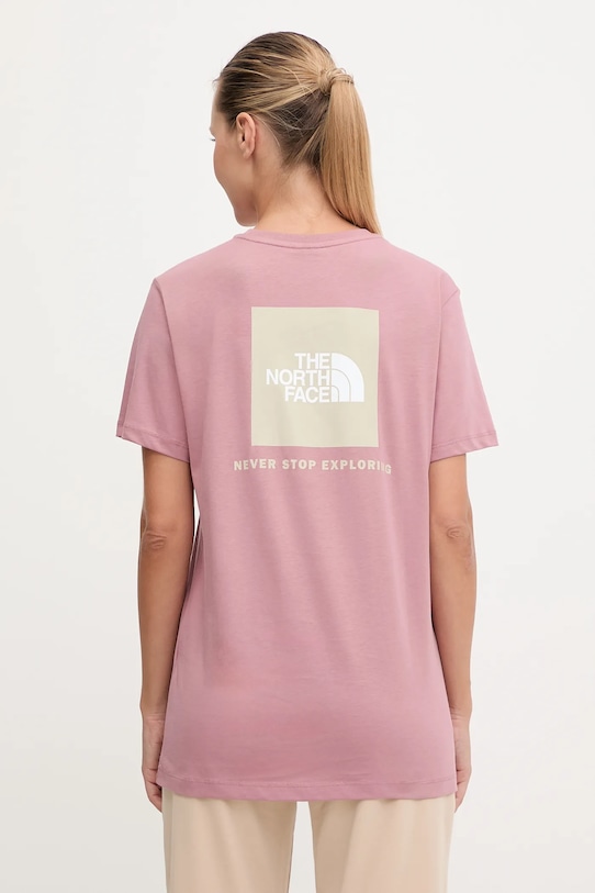 

Хлопковая футболка The North Face, розовый