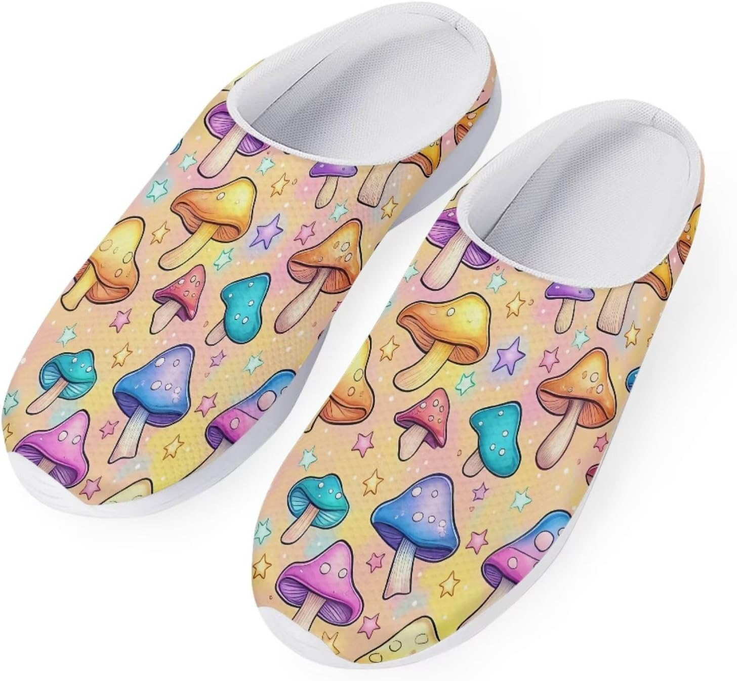 

Forchrinse Южно-западные сандалии с арочной поддержкой для мужчин и женщин Navajo Aztec, тапочки-мюли для сада, прогулочные кроссовки для носки в помещении и на улице, Colorful Mushroom