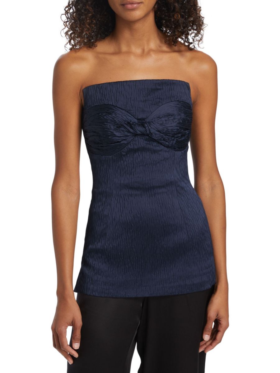 

Топ без бретелек с бантом Ida Tove, темно-синий