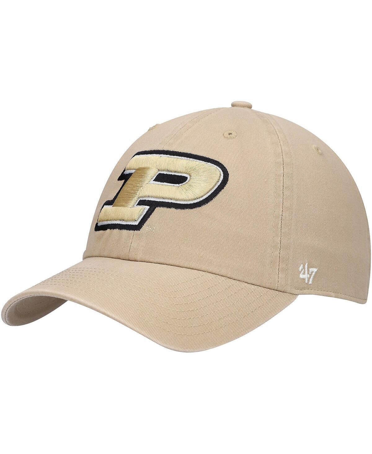 

Мужская регулируемая шапка цвета хаки Purdue Boilermakers Clean Up '47 Brand