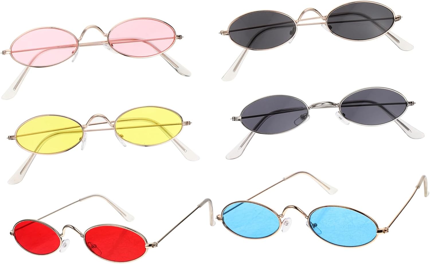 

12 пар овальных солнцезащитных очков для мужчин, прозрачные круглые солнцезащитные очки, детская одежда, солнцезащитные очки в круглой оправе, в форме сердца Holibanna, Assorted Color