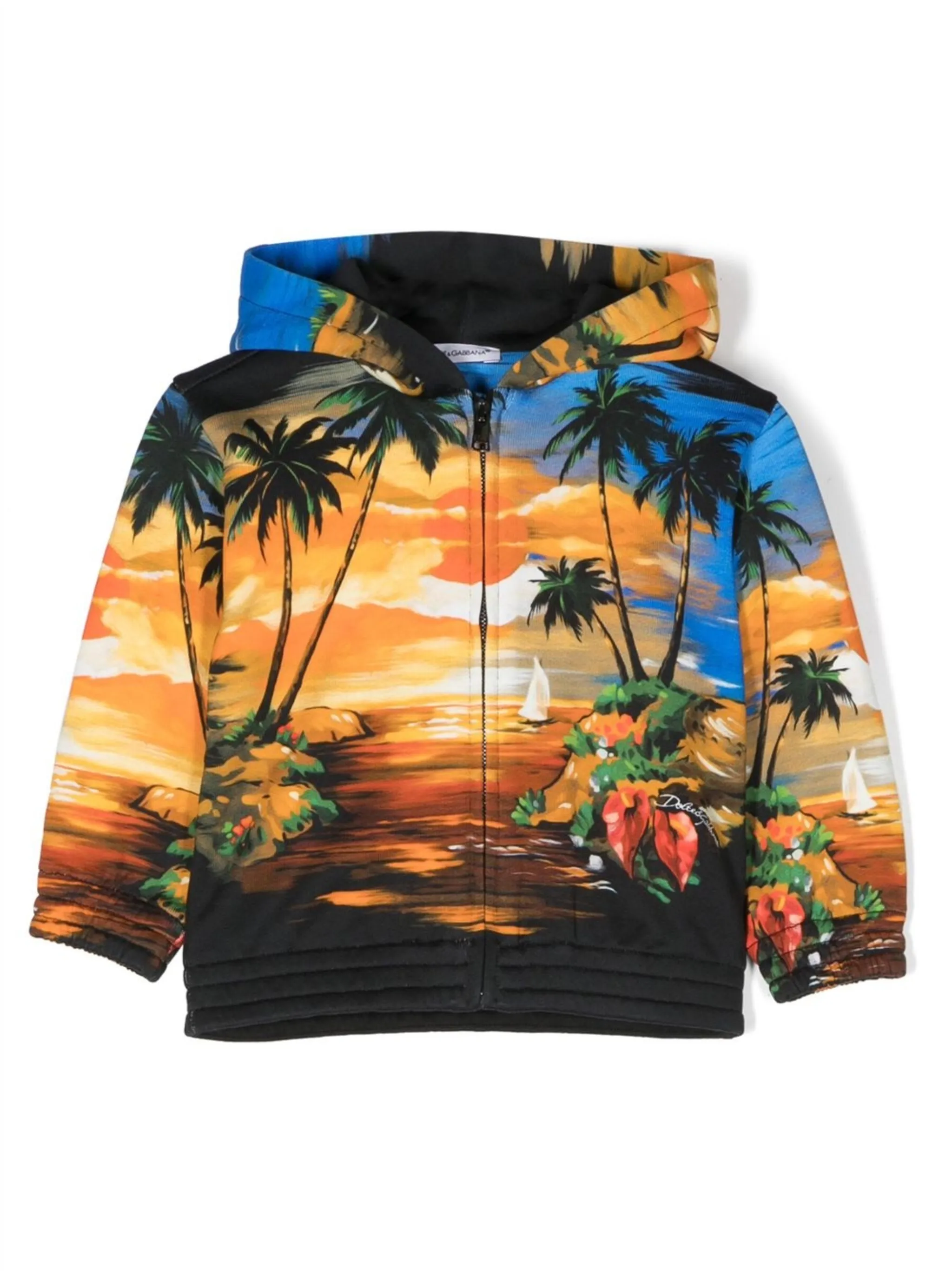 

Толстовка с капюшоном и принтом Dolce & Gabbana Kids, синий