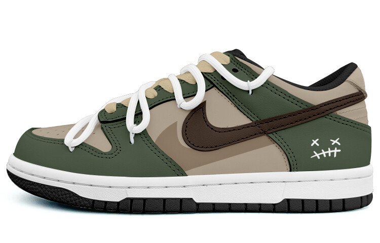 

Кроссовки Nike Dunk Skateboarding Shoes Women's Low-top Khaki, зеленый