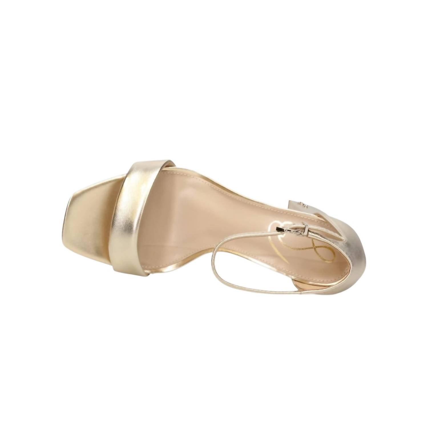 Женские туфли Daniella Leather Block Heels из золотистой кожи Sam Edelman, золотой — фото 4