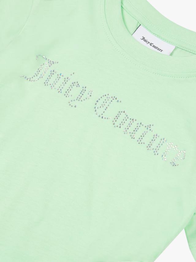 Детская футболка с пайетками и контрастной окантовкой Juicy Couture, Green Ash — фото 3