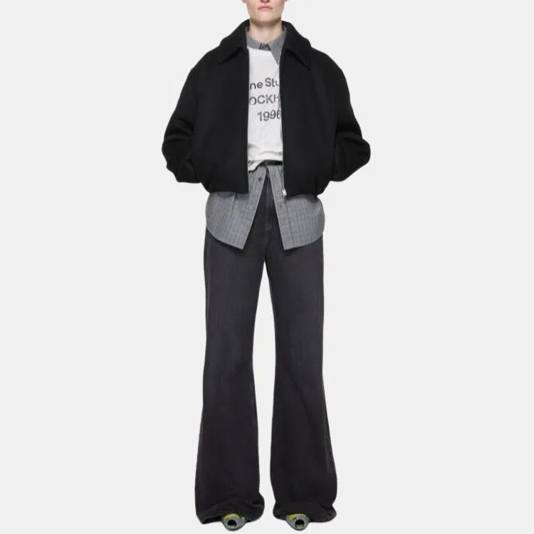Джинсы с высокой посадкой широкие Acne Studios Black — фото 3