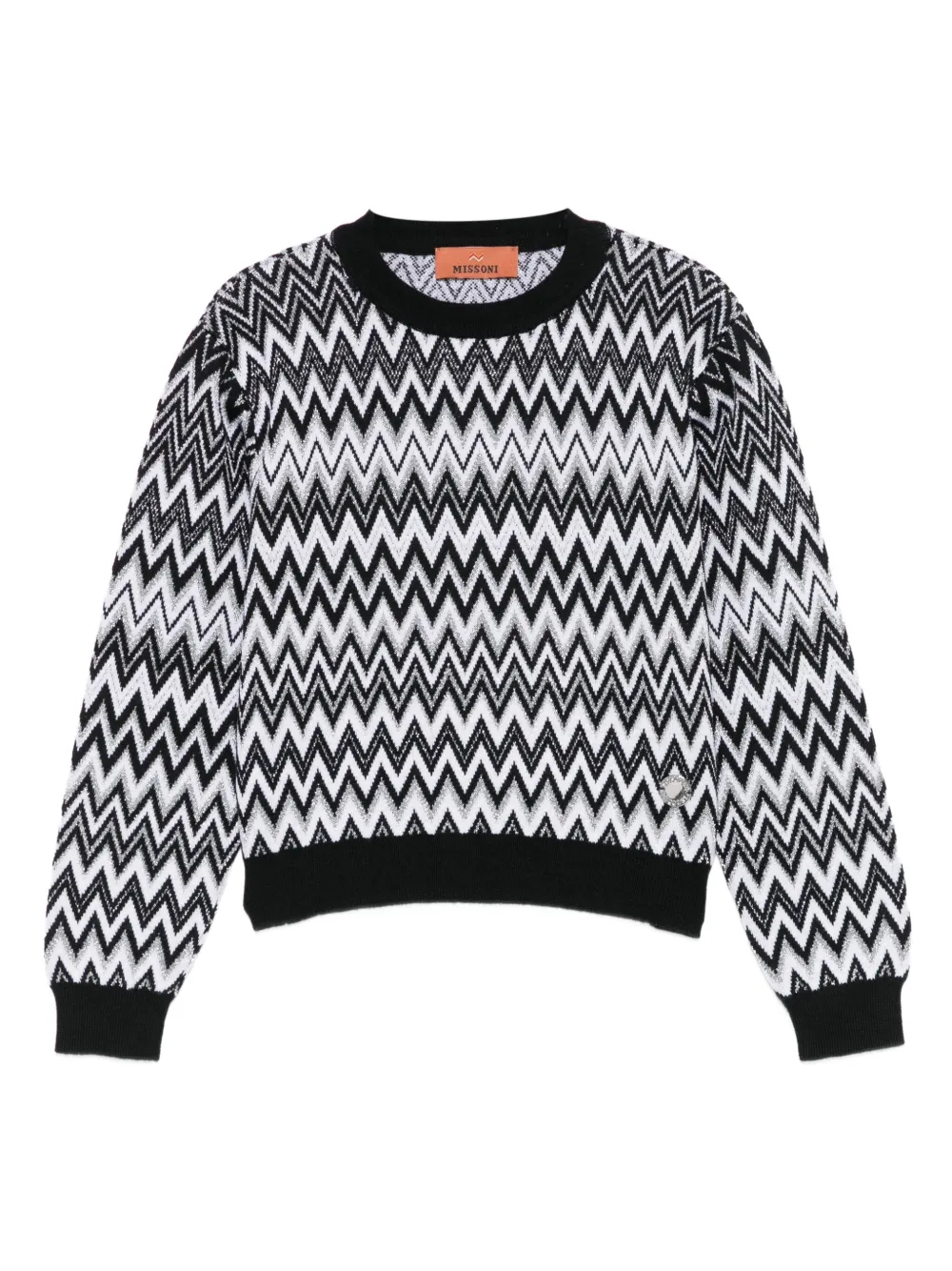 

Свитер из смесовой шерсти с узором зигзаг Missoni Kids, черный