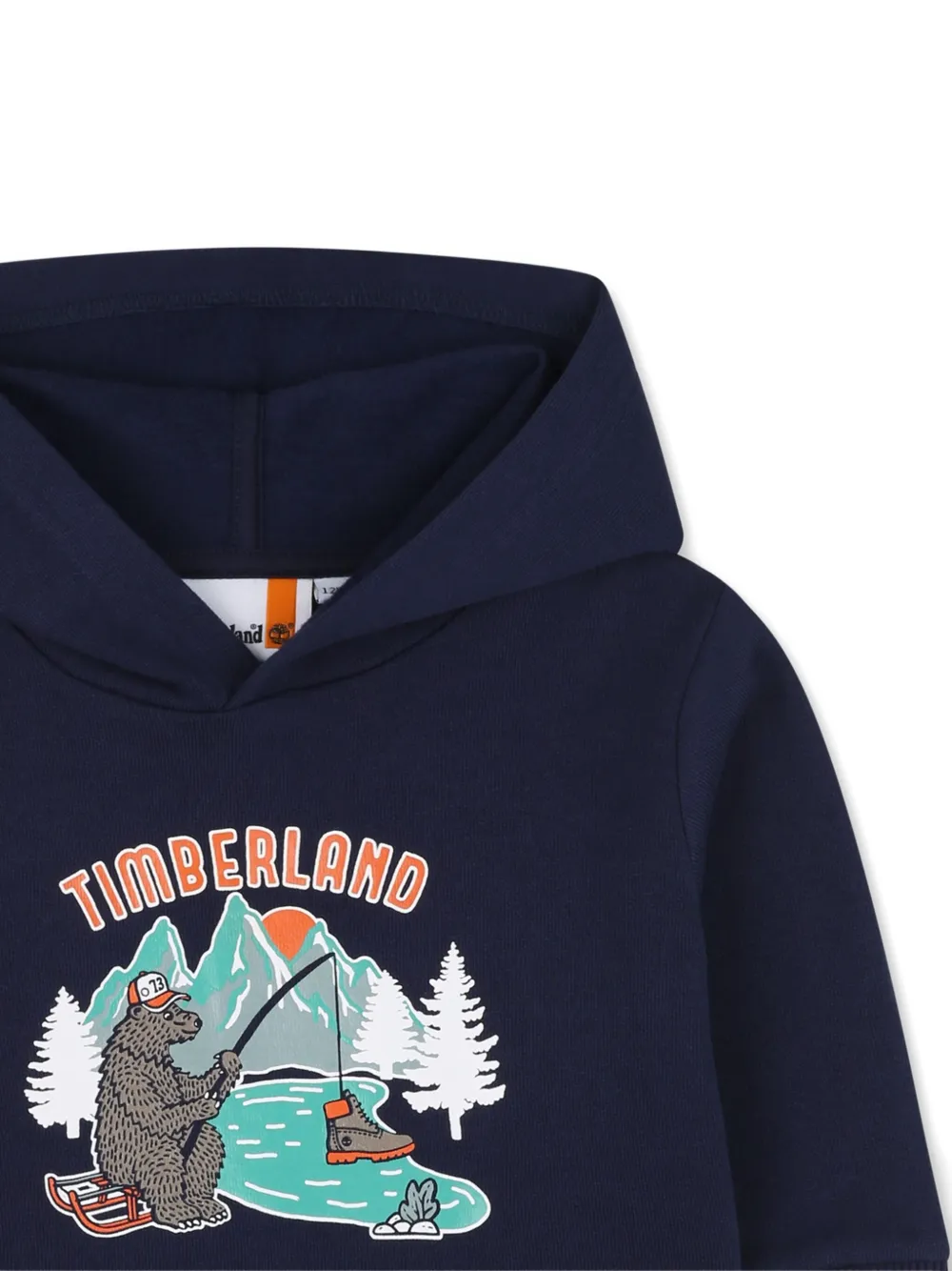 Толстовка с принтом медведя Timberland Kids, синий — фото 3