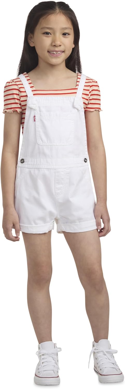 Levi's baby-girls And Baby Denim Shortall, White — фото 4