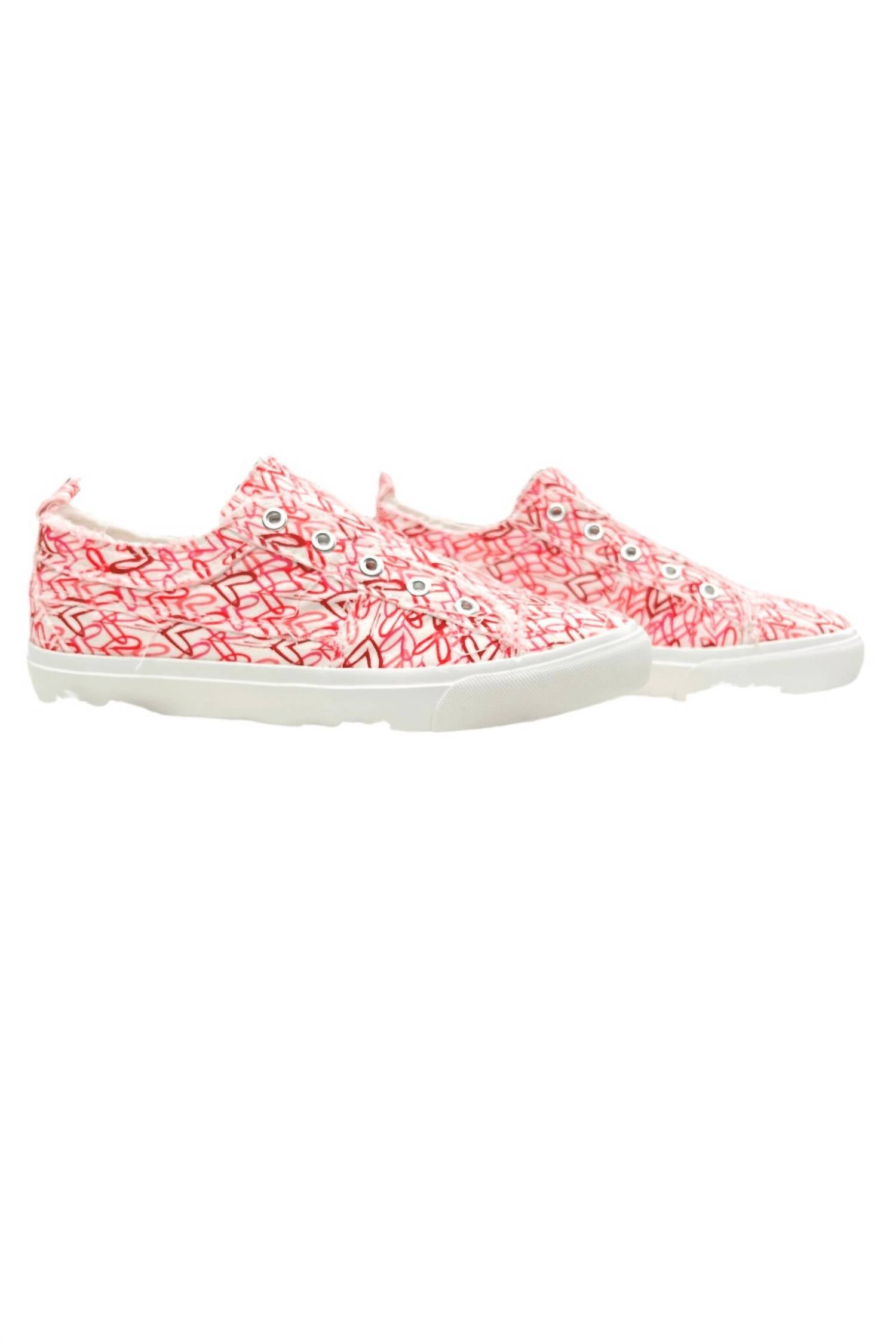 Женские парусиновые туфли Cross My Heart Slip-On в розовом/красном/белом цвете Corkys Footwear