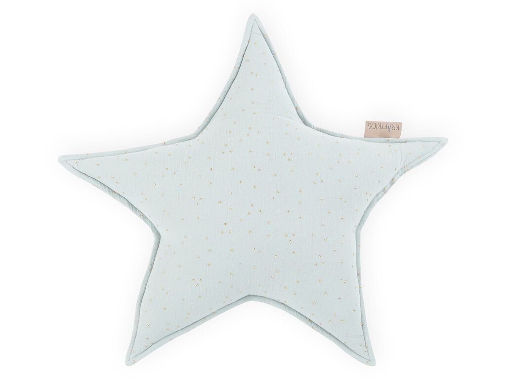 

Подушка KraftKids Star из муслина с золотыми точками на зеленом фоне