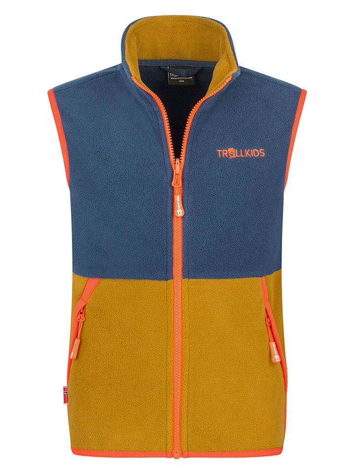 

Trollkids Флисовый жилет «Кьераг» темно-синего/светло-коричневого цвета