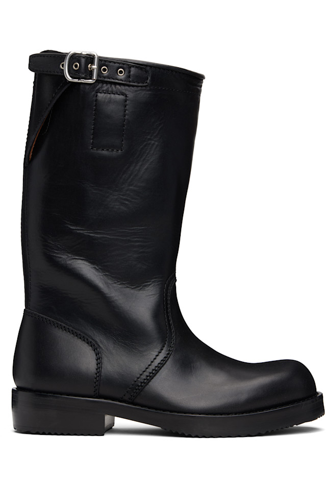 

Кожаные байкерские ботинки Dries Van Noten, черный