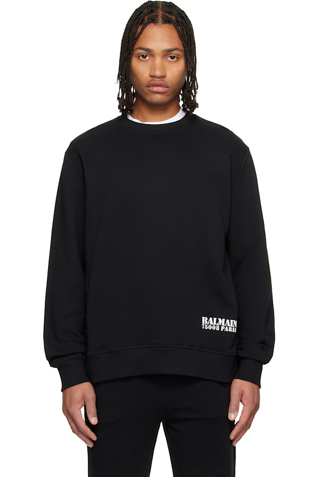 

Маленькая толстовка с принтом в виде штампа "Balmain", черный