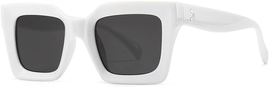 

Ретро-солнцезащитные очки «кошачий глаз» для женщин, модные сине-фиолетовые квадратные солнцезащитные очки для мужчин и женщин, защита от УФ-излучения UV400, очки для ногтей WNCKSQ, White Gray