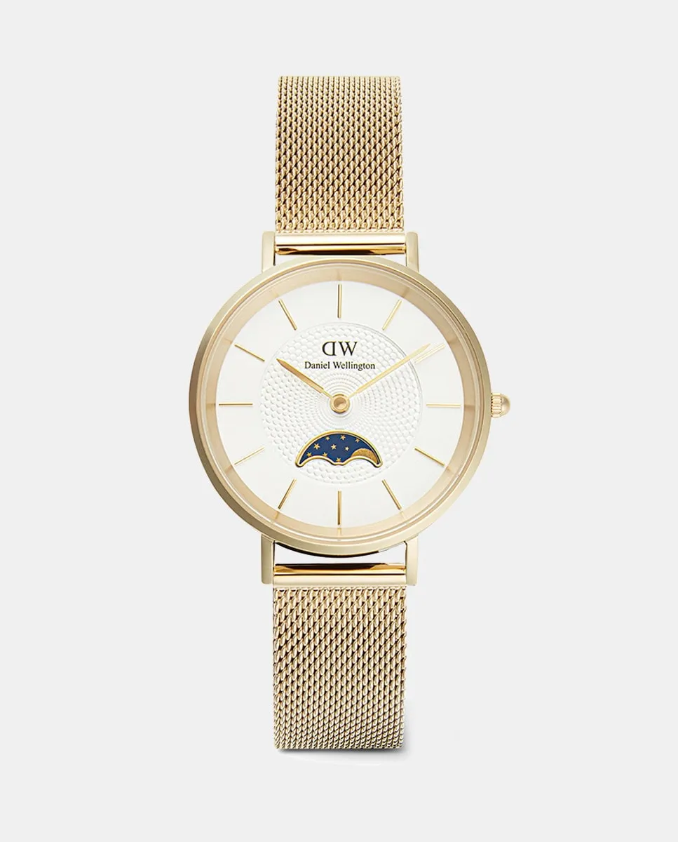 

Женские золотые часы Petit Lune с фазами Луны Daniel Wellington, золото