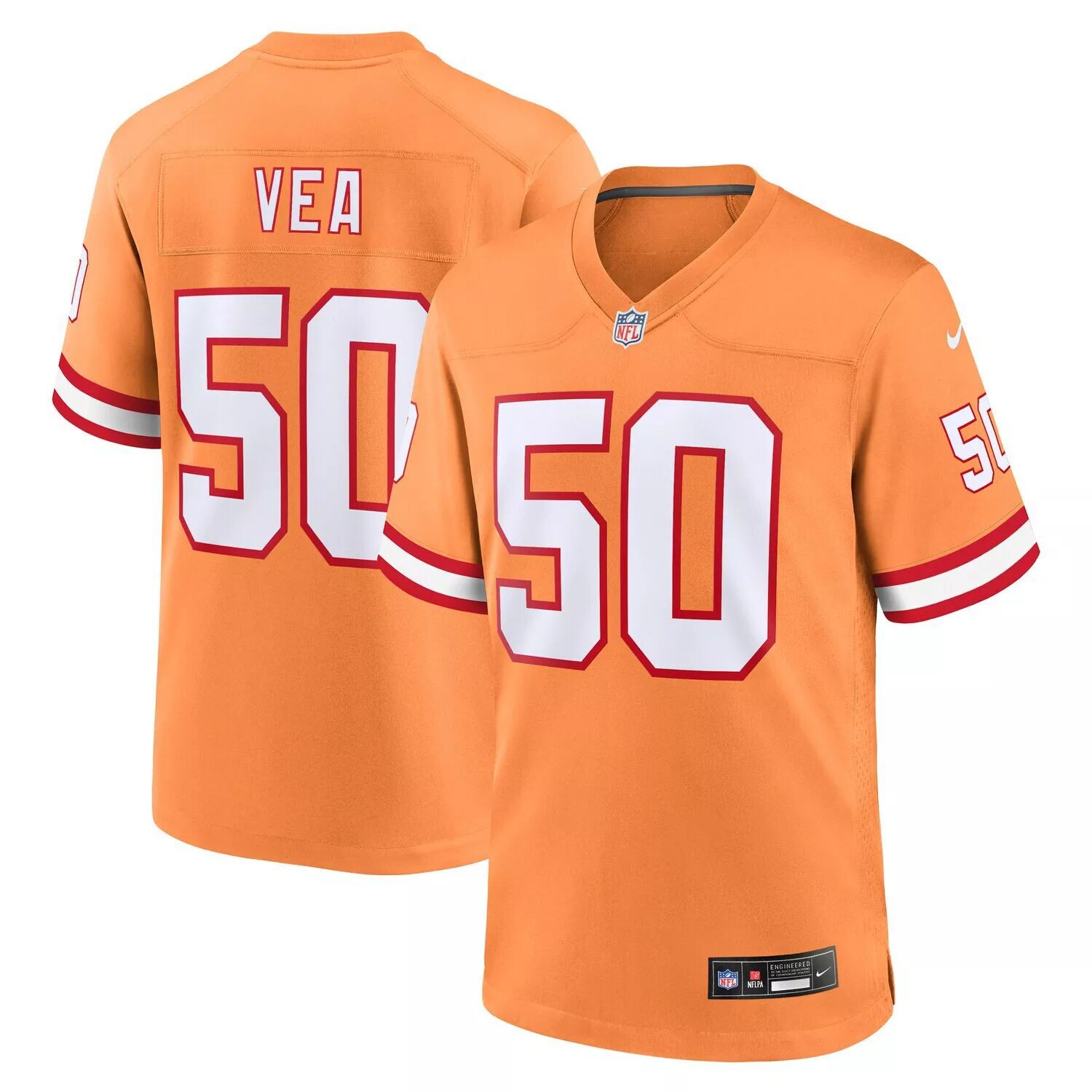 

Мужская футболка Vita Vea Orange Tampa Bay Buccaneers Throwback Game Nike
