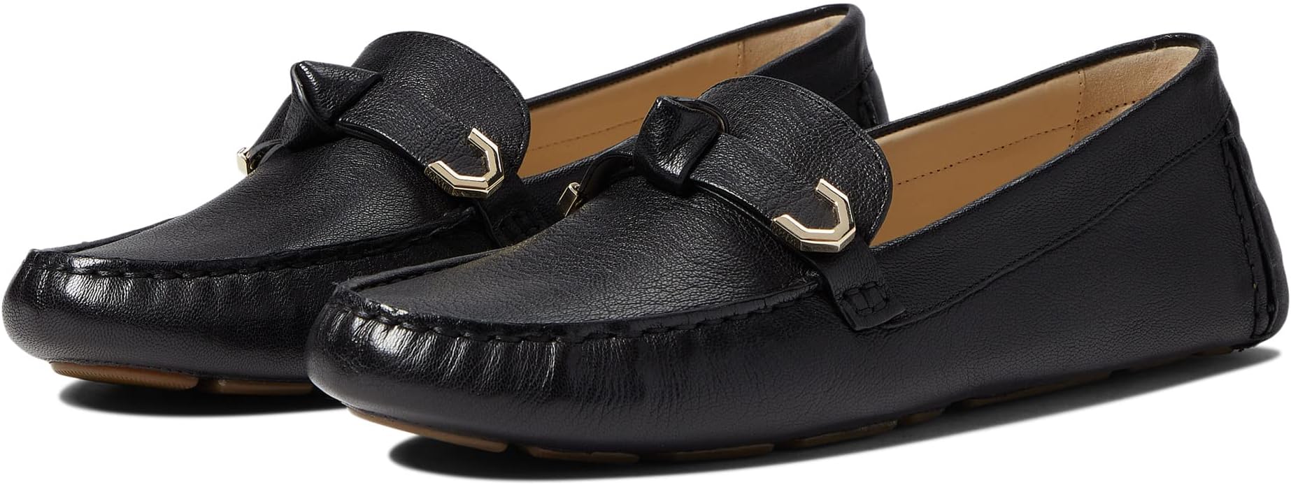 Лоферы Cole Haan Evelyn Bow Driver, цвет Black Grainy Leather