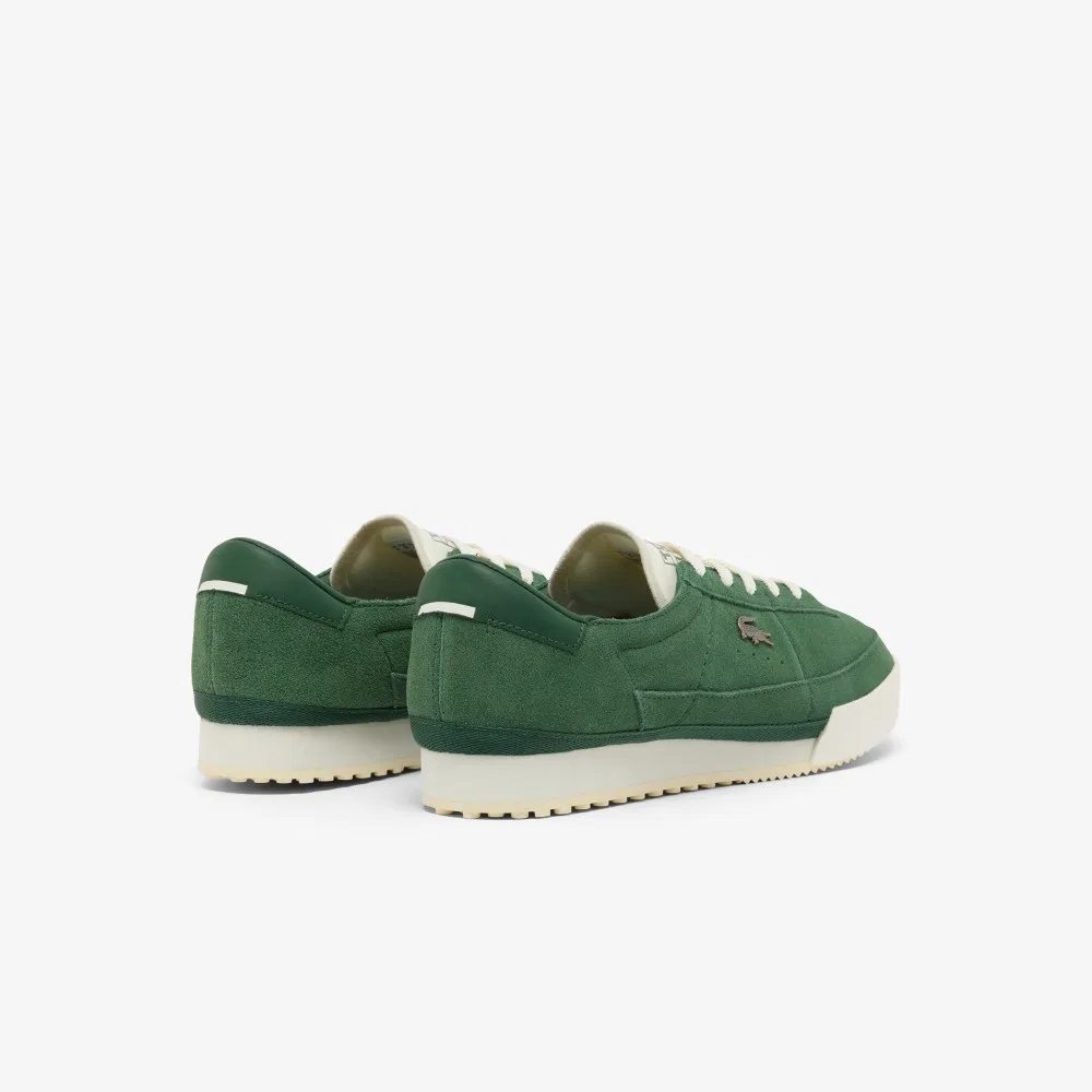 Мужские сникеры Aura из замши тёмно-зелёные от Lacoste — фото 3