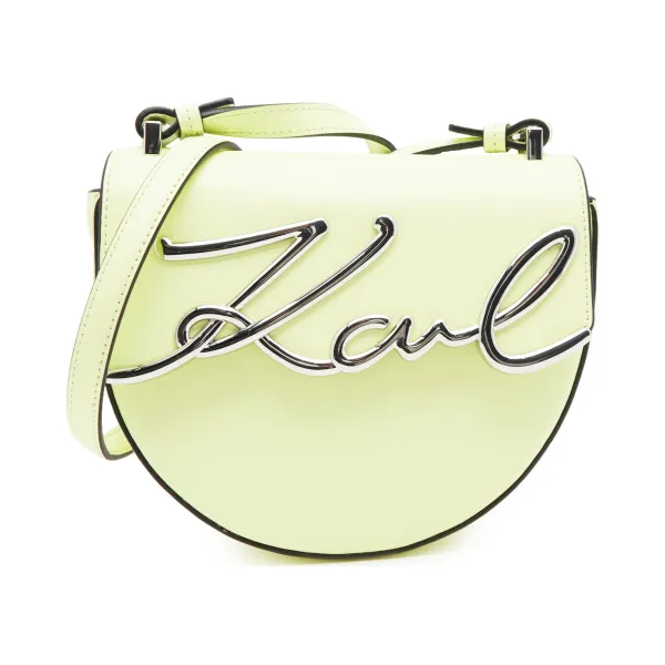 

Кожаная сумка-мессенджер k/signature sm Karl Lagerfeld, зеленый