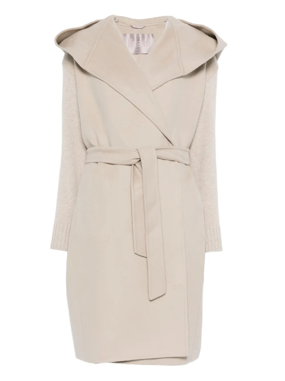 

Пальто с капюшоном и поясом Herno, нейтральный