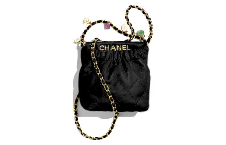 

Сумка-ведро из ягненка, через плечо, на плечо Trumpets Женская Черная CHANEL