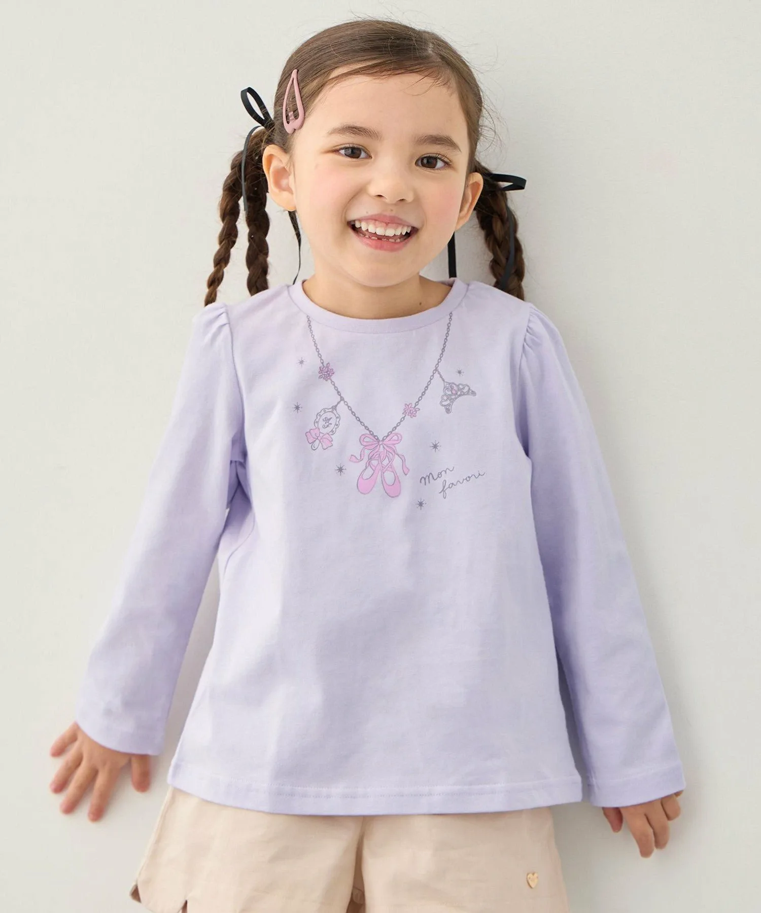 Футболка с длинным рукавом 7days Print ANY KIDS, Lavender x Necklace [082]