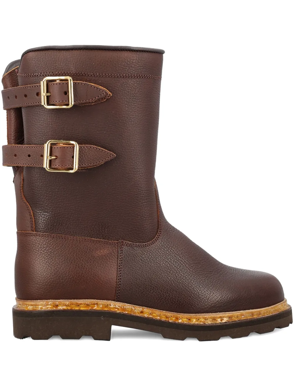

Кожаные сапоги Sanglier с двумя пряжками Paraboot, коричневый