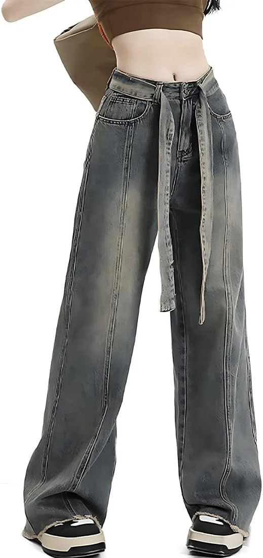 

Джинсы Harajuku Y2K Gothic в стиле Kawaii, прямые широкие RILGOU