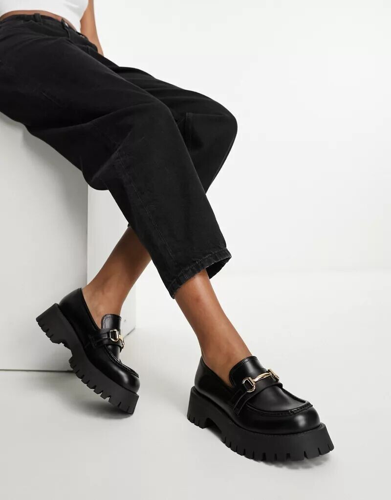 Черные массивные лоферы ASOS Masterpiece