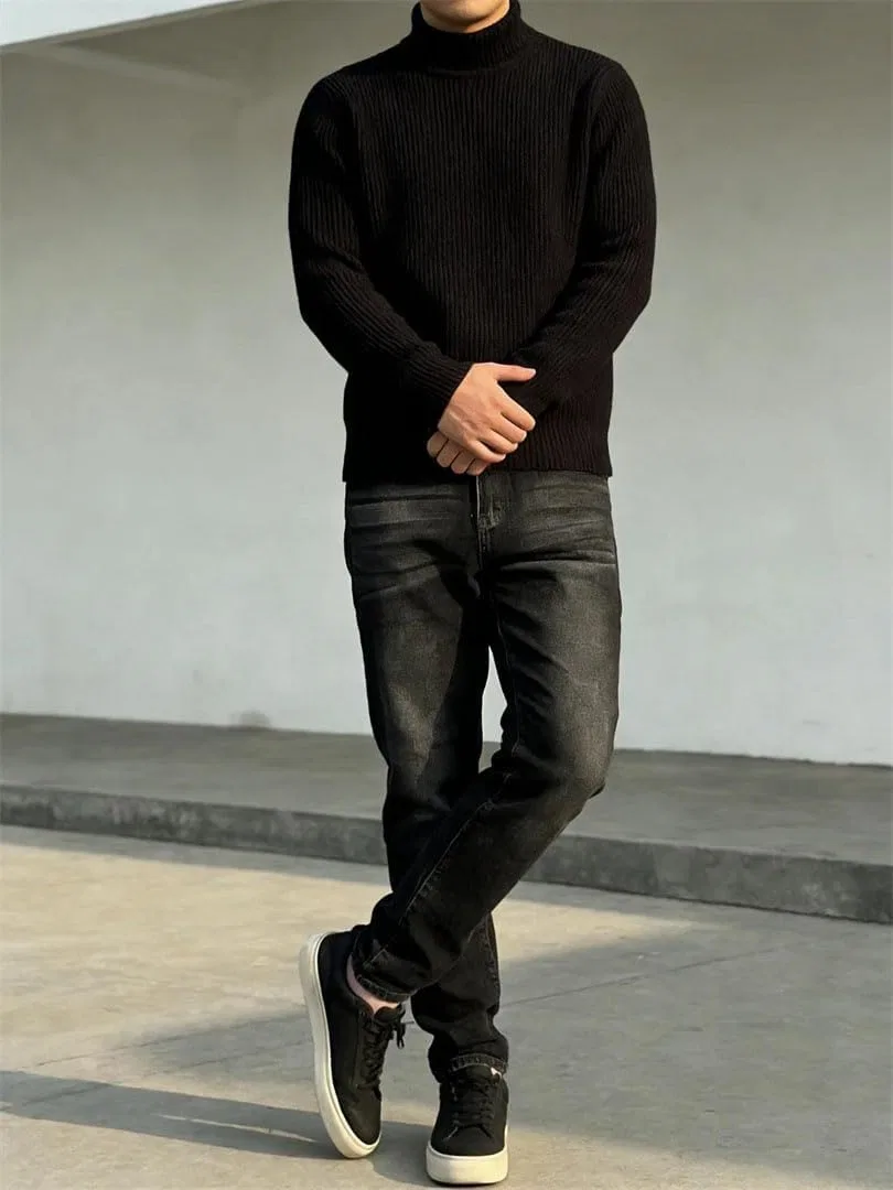 Джинсы черные Urban Style Denim Pants, G03hei — фото 3