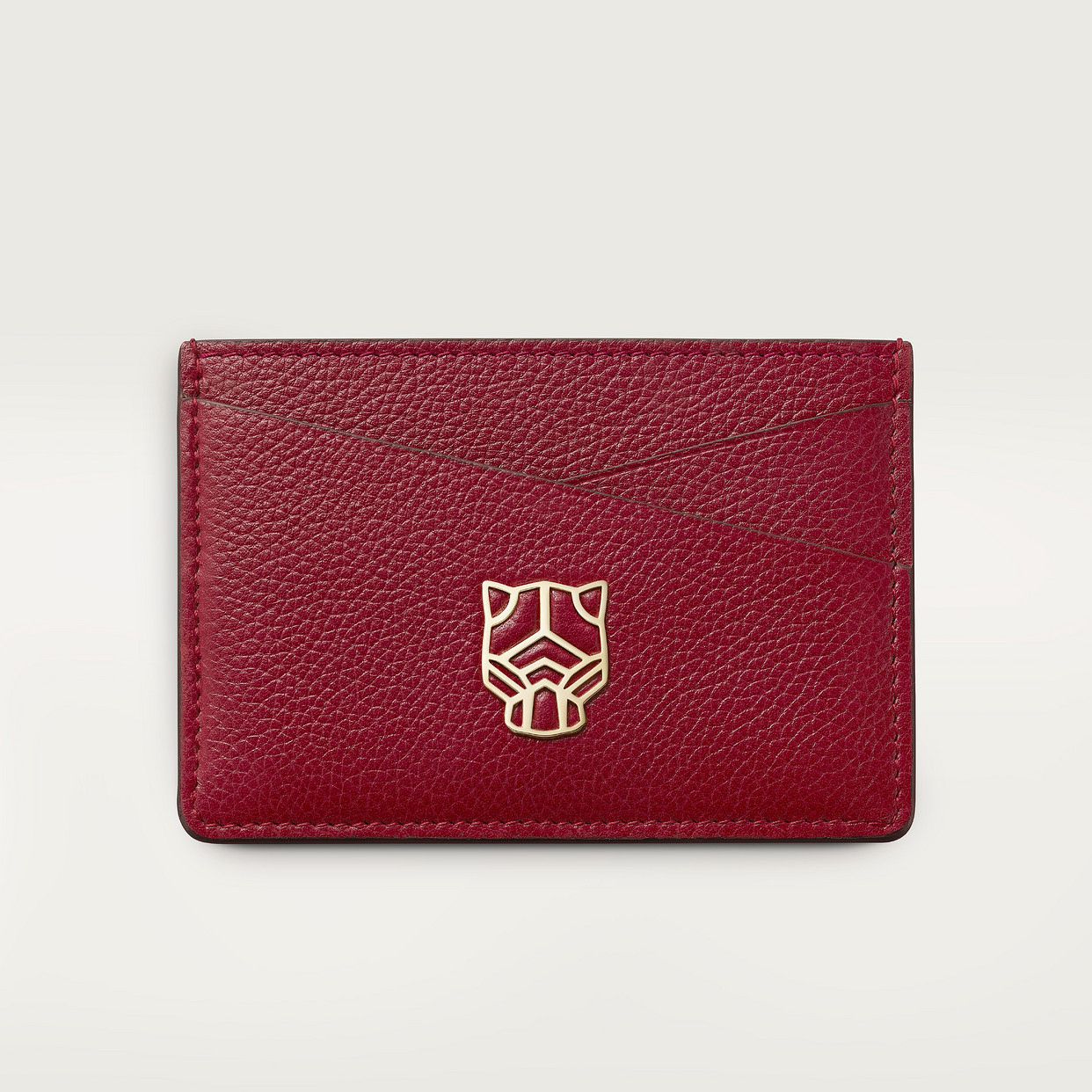 

Картхолдер Cartier Porte-cartes simple, Panthère Graphique de Cartier, телячья кожа бордового цвета