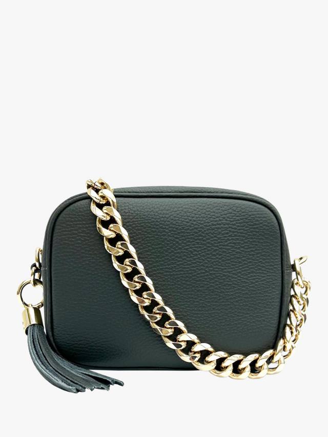 

Сумка для камеры из кожи с цепочкой вместо ремня Apatchy London, Dark Grey