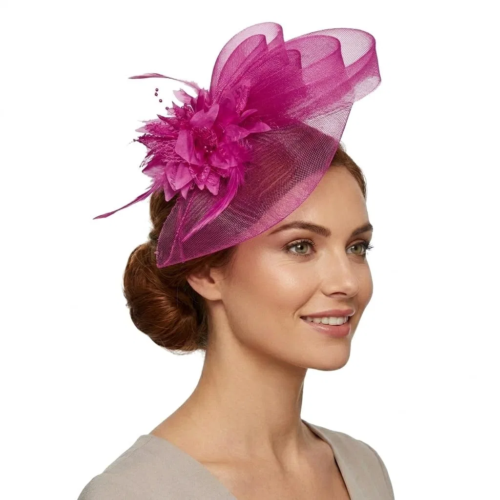 Женский фасинатор Caprilite с сеткой и перьями Caprilite, Pink