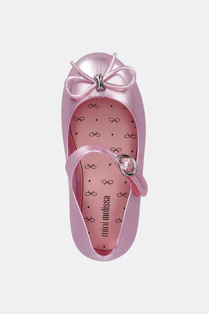 Балетки детские из синтетического материала Melissa, розовый — фото 4