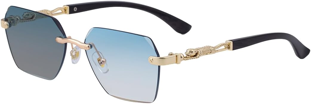 

Европейские и американские многоугольные безрамочные солнцезащитные очки с изменяющимся цветом оправы, ретро-очки с леопардовым принтом и текстурой дерева GFYFJXJT, C4