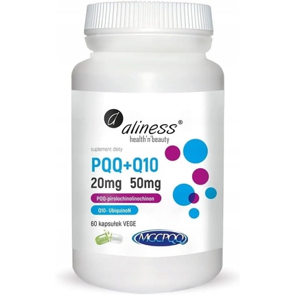 

PQQ MGCPQQ 20 мг + Q10 50 мг на капсулу Веганский Вегетарианец 60 капсул Aliness