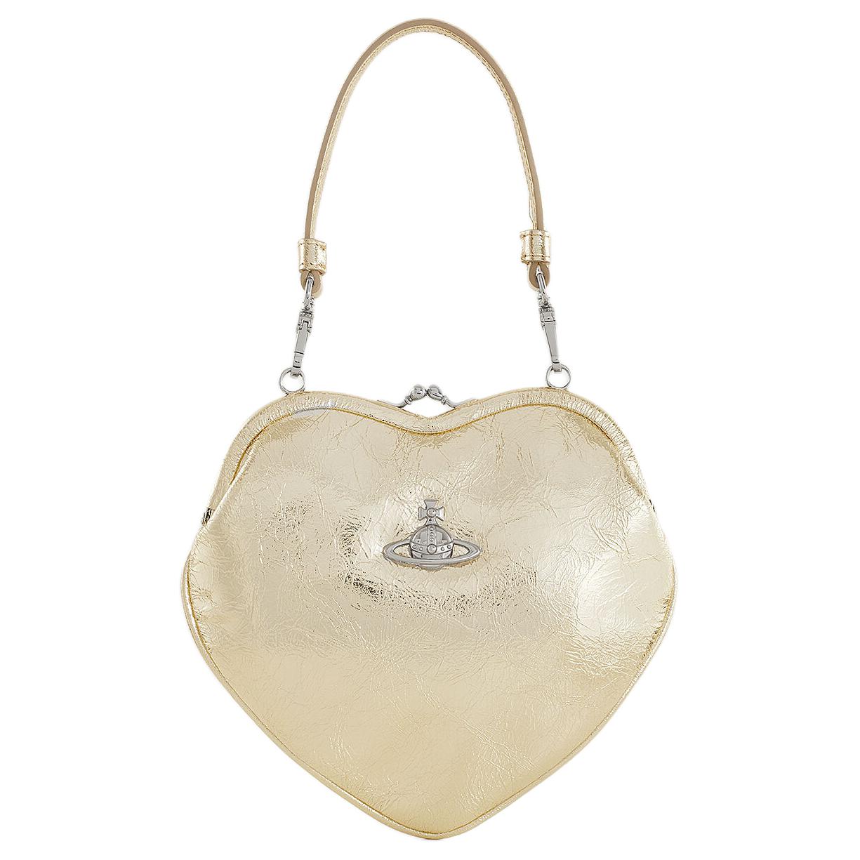 

Кожаная женская сумка на одно плечо Vivienne Westwood золотая