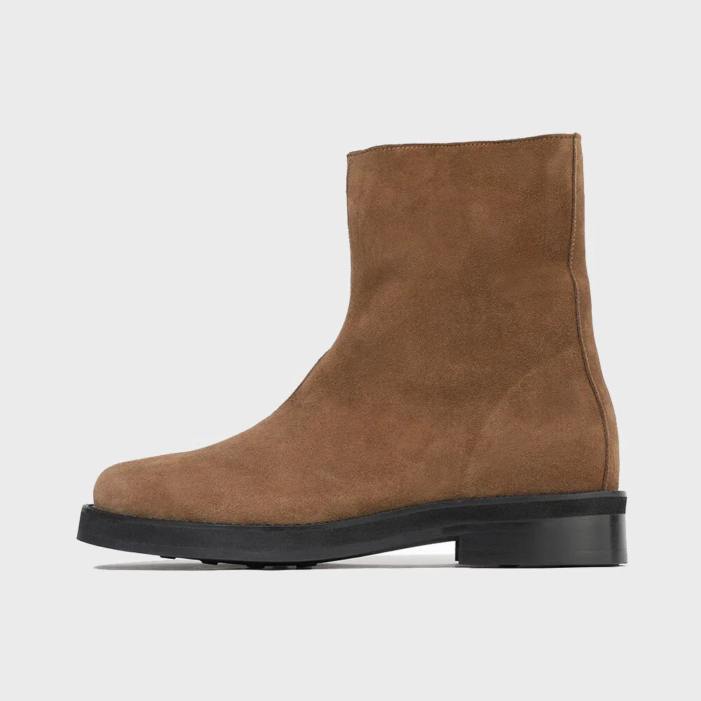 Мужские замшевые ботинки на молнии Mid Brown с подошвой Vibram от Firenze.A — фото 2