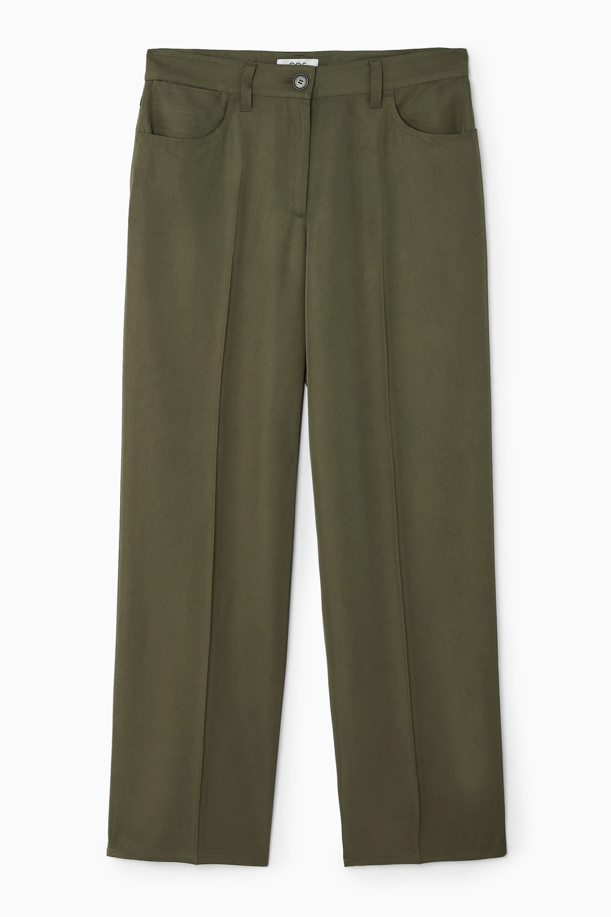 

Плавные брюки с прямыми ногами-regular fit COS, темный хаки