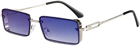 

Мужские солнцезащитные очки в винтажном стиле, серебристо-серые с градиентом, маленькие прямоугольные, женские солнцезащитные очки с защитой от УФ-излучения UV400 MTZJH, C05 Silver Gray