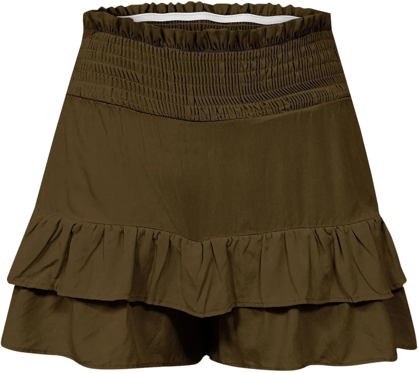 Шорты спортивные с завышенной талией и рюшами, Generic, A04-army Green — фото 3