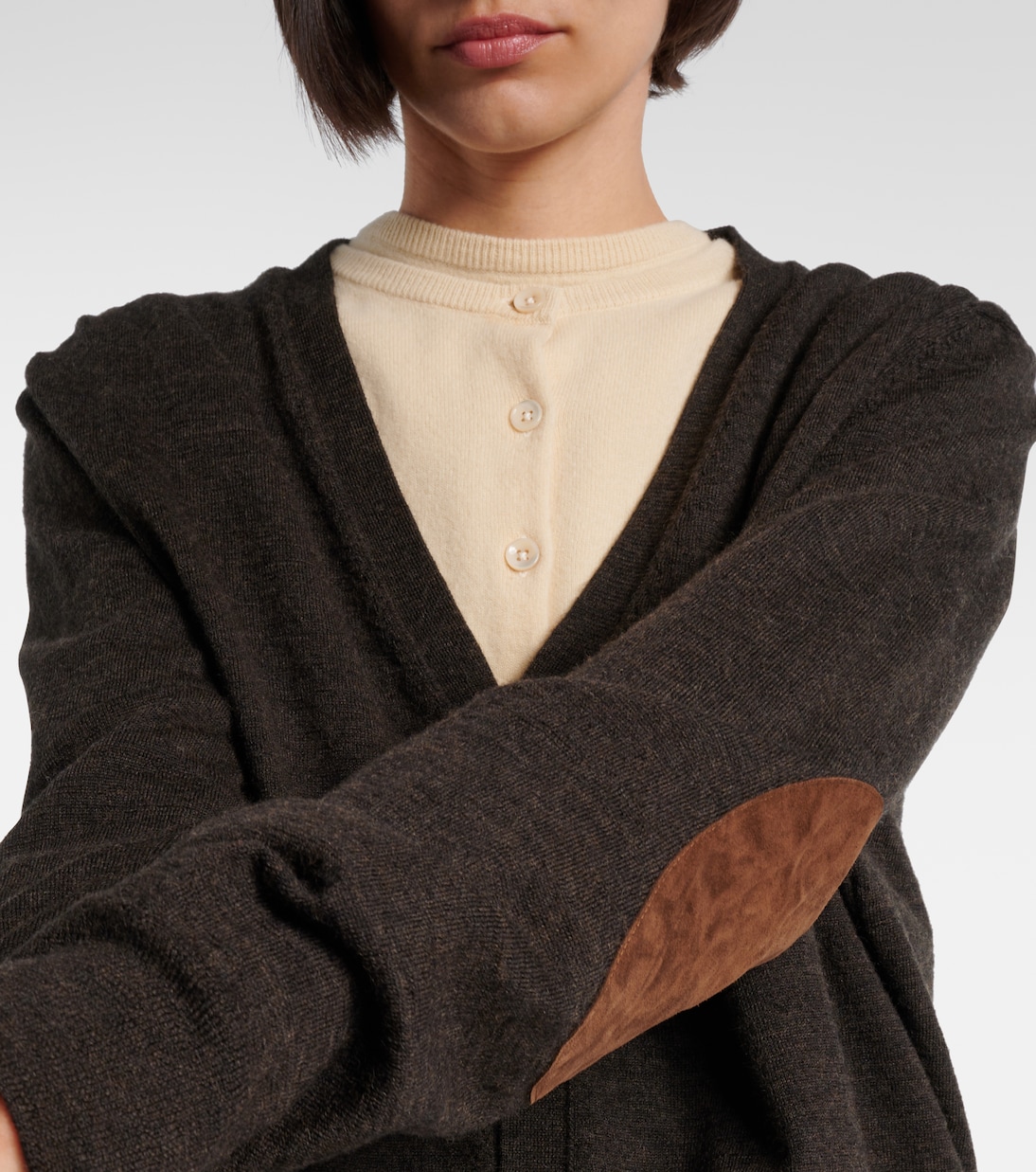 Шерстяной кардиган Four Stitches Maison Margiela, темно-коричневый — фото 4