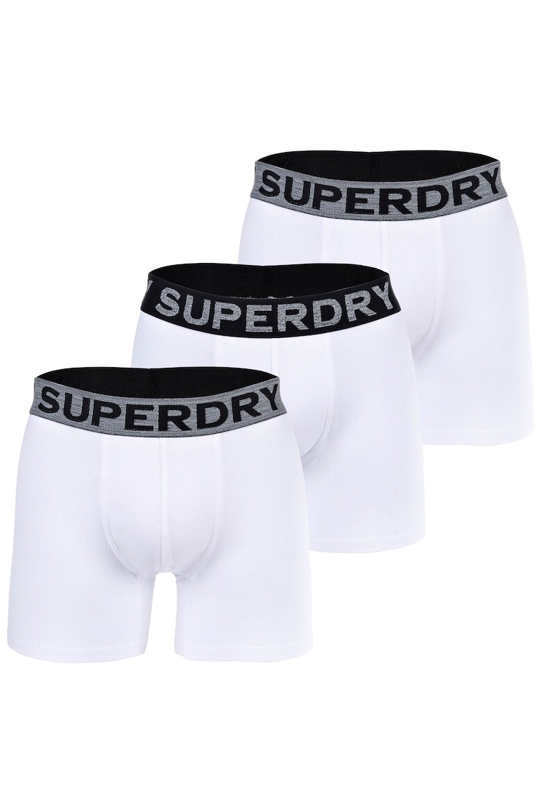 

Боксеры с логотипом на поясе - 3 пары Superdry, белый