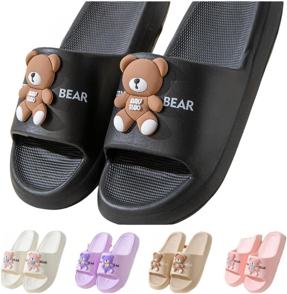 

Милые шлепанцы в виде медвежонка Albiva, черный