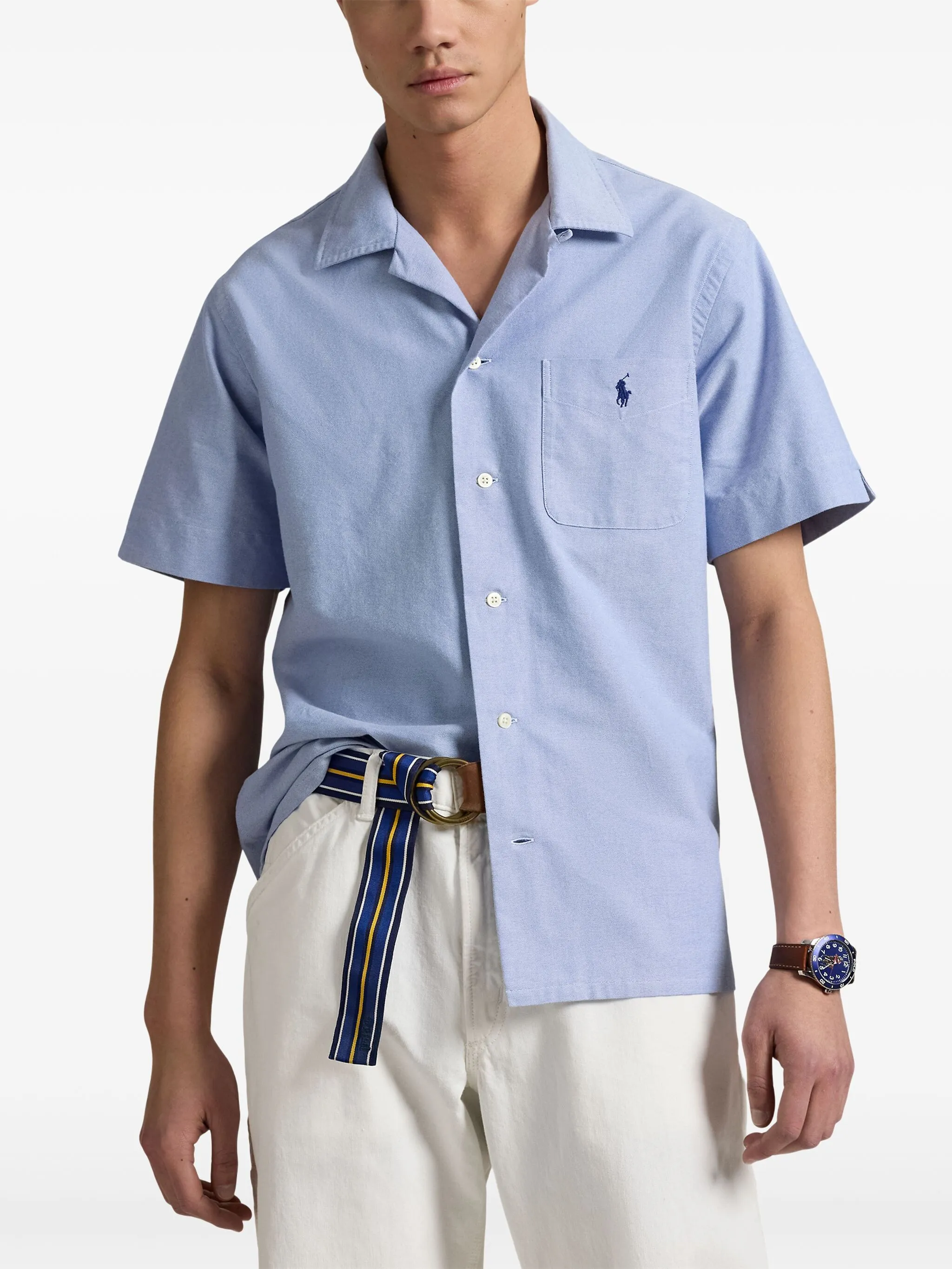 Рубашка Camp Polo Ralph Lauren, синий — фото 3