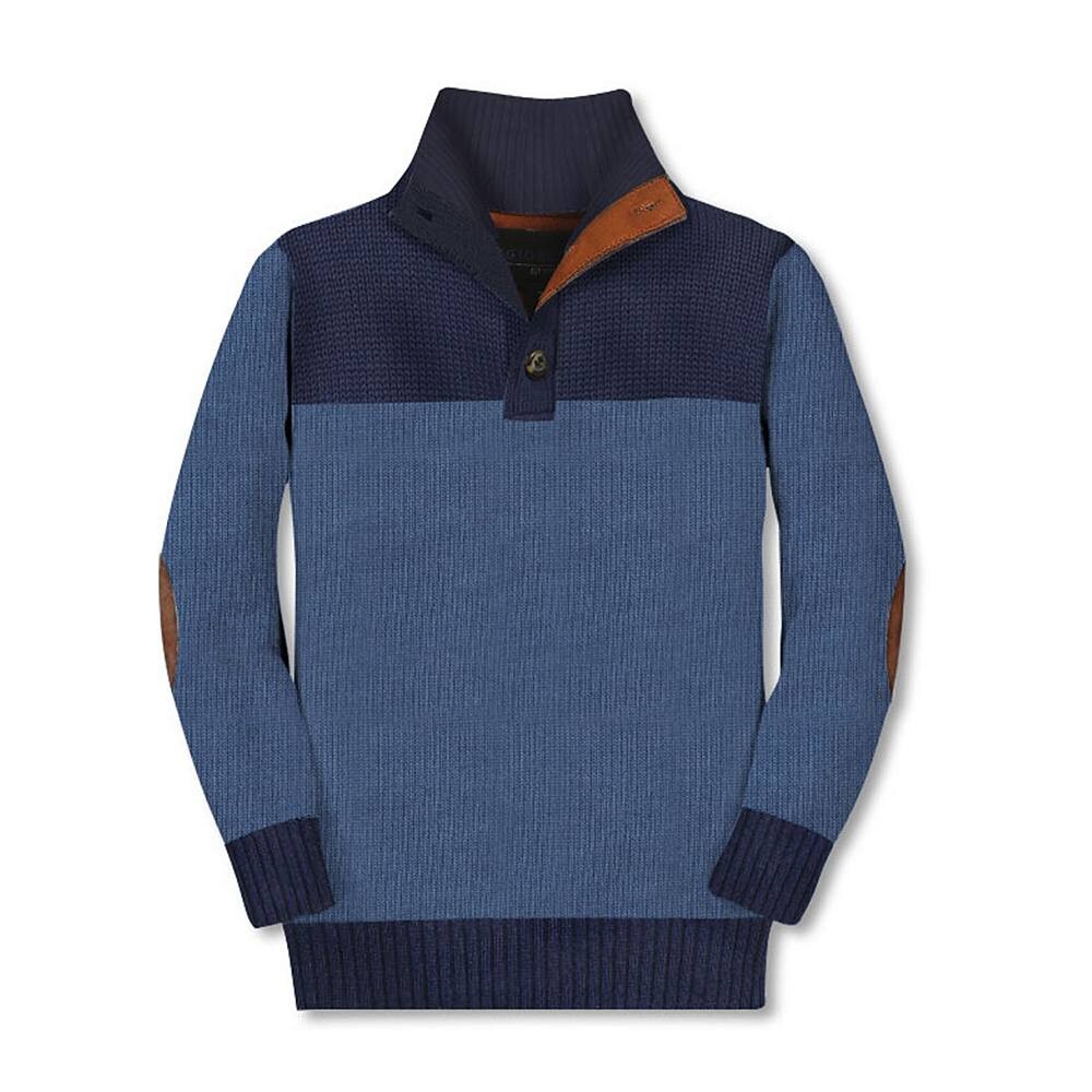 

Вязаный пуловер с воротником на пуговицах Gioberti Boy's из 100% хлопка, цвет Royal Blue
