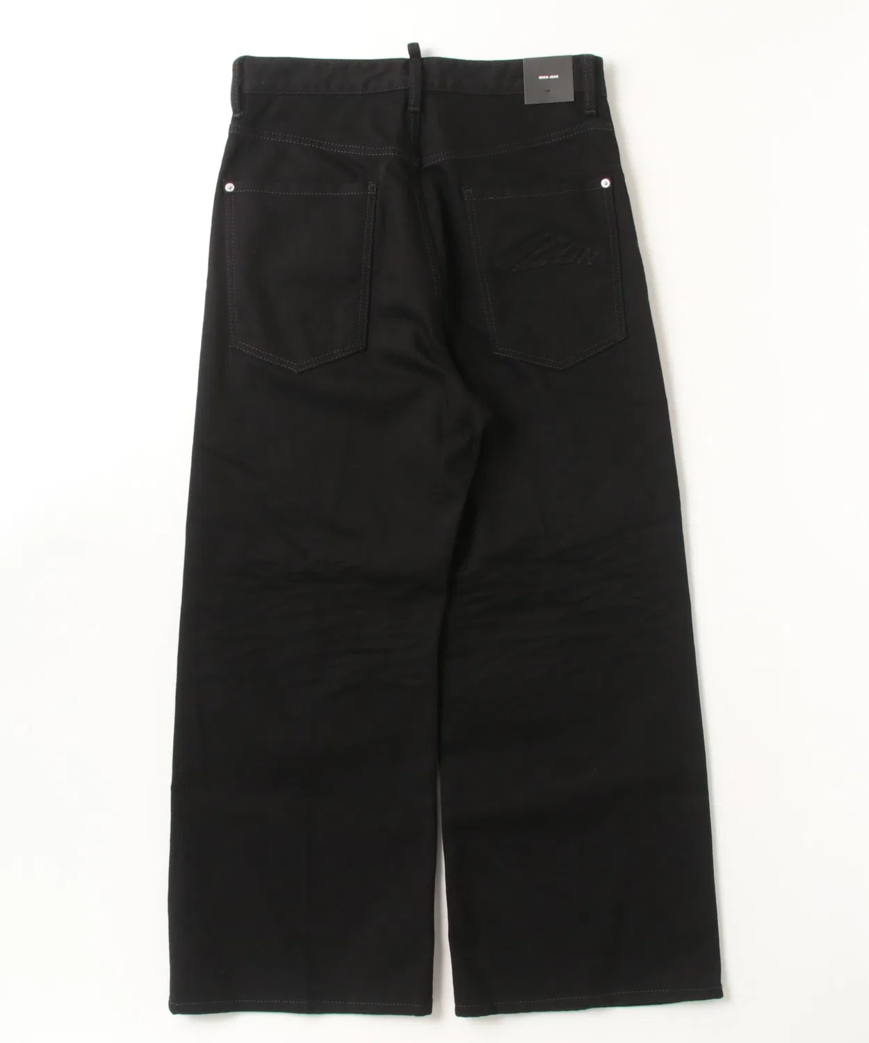 Джинсы широкие высокие ICON BLACK EROS JEAN 98% хлопок 2% эластан черный — фото 2