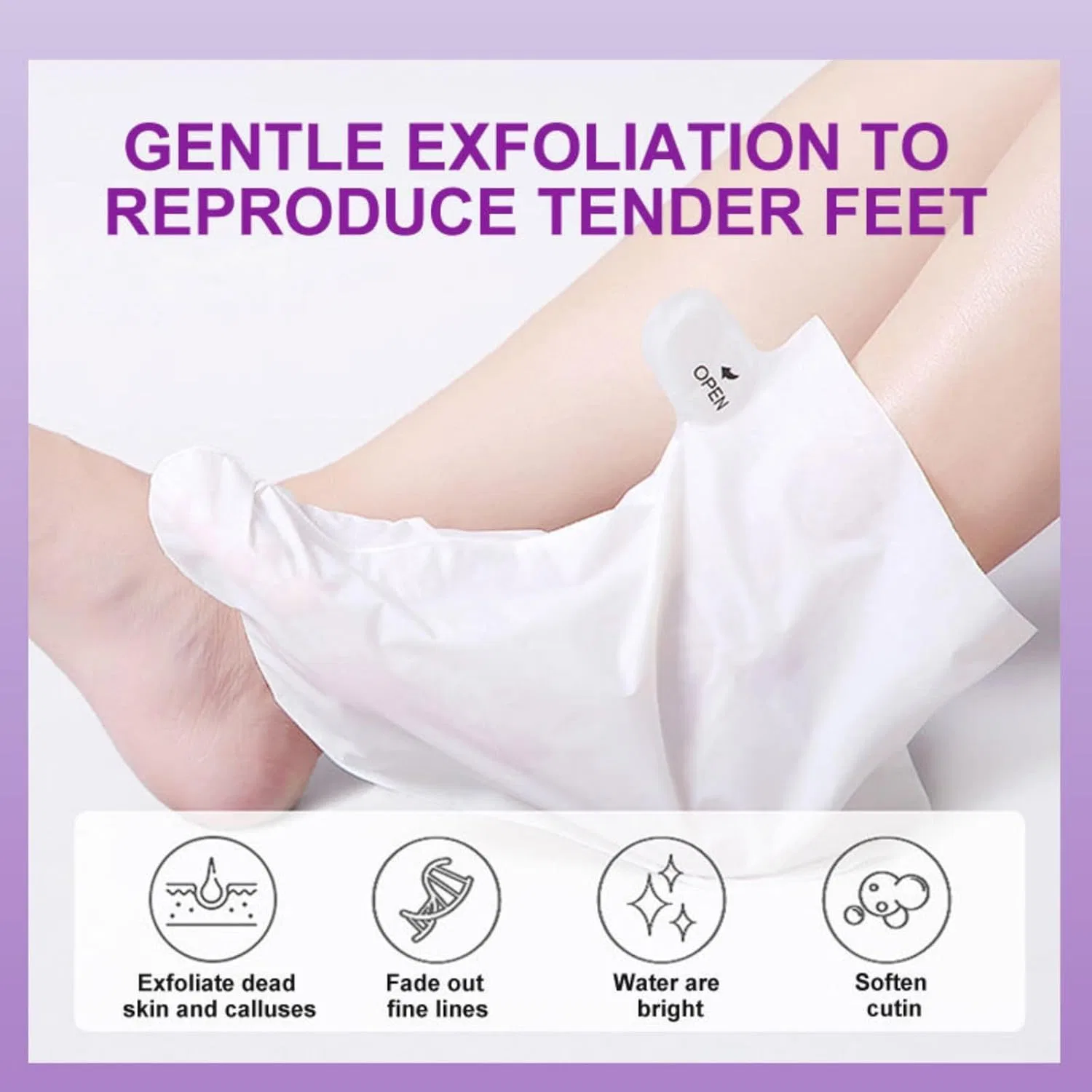 Лавандовые носочки-маска для ног от мозолей, 5 пар Chseeo, #1 X 5 Pieces — фото 3