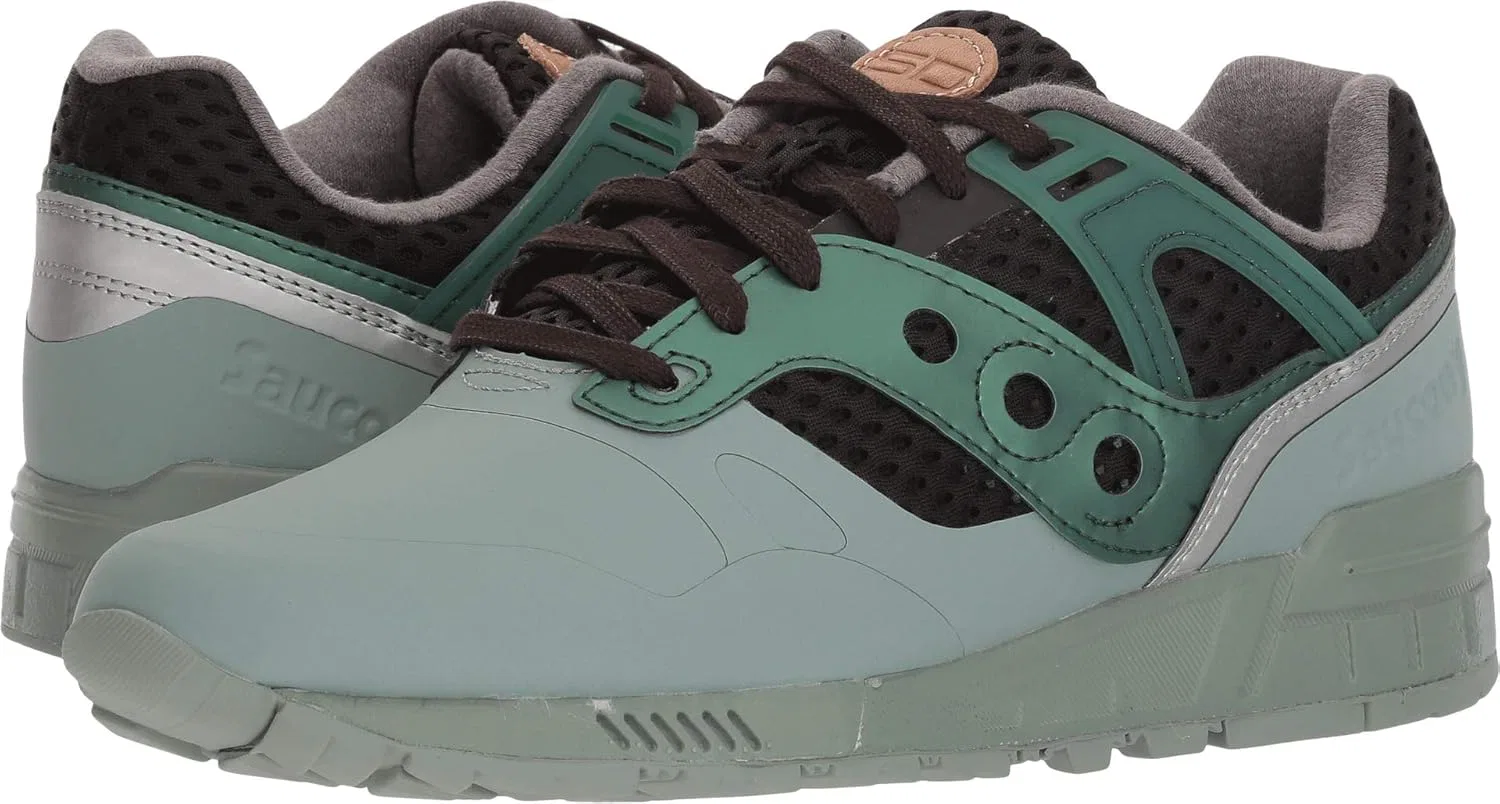 Кроссовки Saucony Sneaker Grid SD HT Grigia e Blu, зеленый/коричневый — фото 2